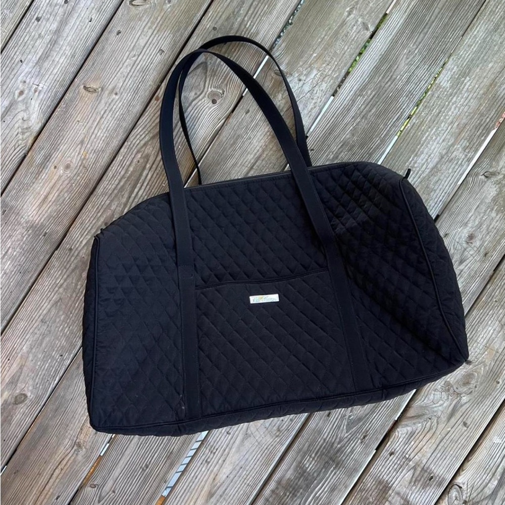 Vera Bradley Extra Large Black Quilted Tote Duffle Bag